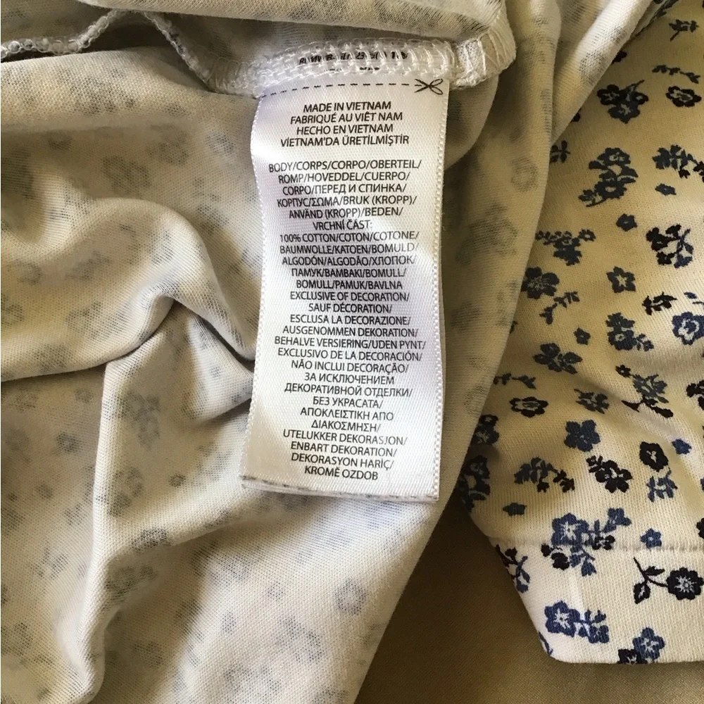 Ralph Lauren White Polo with Navy Floral Print